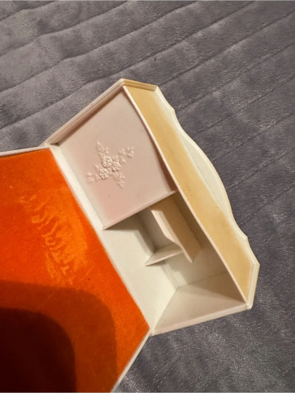 Orange Velvet vintage vogue the world of ginny doll bed 1978